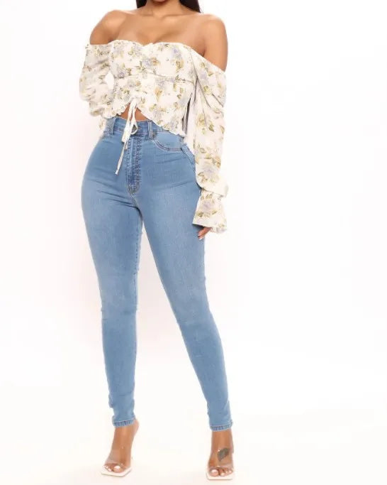 Damen High-Waist Denim-Bleistifthose – Streetstyle trifft Komfort